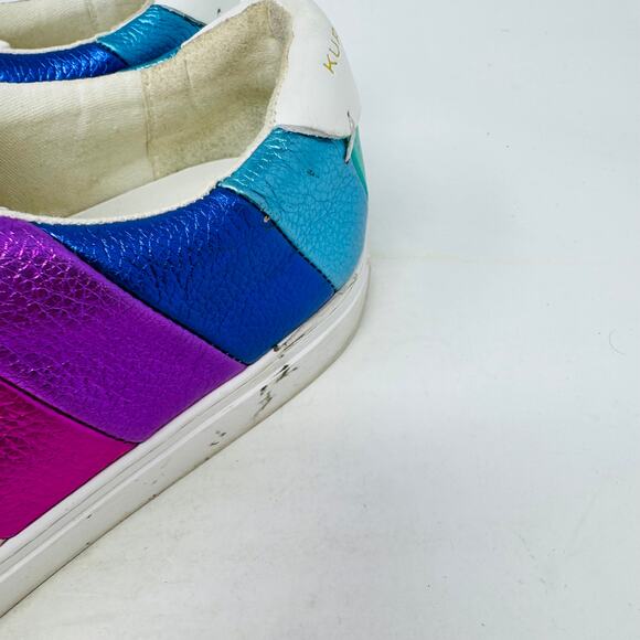 Kurt Geiger Metallic Rainbow Striped Women's Athletic Shoes - Picture 4 of 11